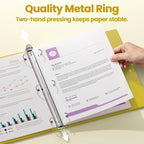 SUNEE 3 Ring Binder 2 Inch 1 Pack, Clear View Binder Three Ring PVC-Free (Fit 8.5x11 Inches) for School or Office Supplies, Yellow