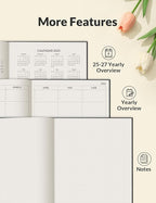SUNEE 2026 Daily Planner A5 Hardcover – Hourly Schedule Organizer with Monthly Tabs & Task Tracker – Black Cover Time Management Notebook for Work, School, Personal Goals