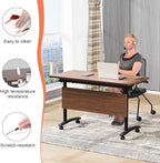 Conference Table,55.1''Folding Conference Room Table for 4-12 People,Mobile Flip Top MeetingTraining Table with Different Coulor and Styles for Offices, Classrooms,Meeting Room (2, 61''D)