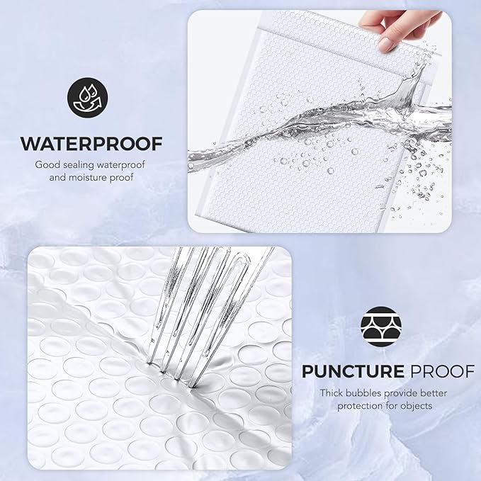 Metronic Large Bubble Mailers 12x15 Inch 25 Pack Waterproof Padded Envelopes White Bubble Envelopes Opaque Cushioning Mailer for Shipping Clothes, Books,Jewelry Makeup Supplies