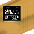 Hygloss Metallic Cardstock Sheets – 100 Shiny Gold Sheets, 8.5” x 11” - Sturdy 10 pt. – Metallic Foil Board Paper for Crafts, Scrapbooking, Posters & Decorations