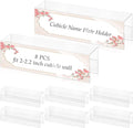 Cubicle Name Plate Holders Cubicle Name Plate Sign Holder Name Plate Bracket Double Sided Nameplates for Walls 2X8 PET Material Changeable Cubicle Name Plate Holder for School Office (8)