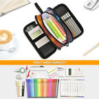 DVGMBXY Football Water and Fire Pencil Case Box for kids Teens Boys Girls Large Pencil Pouch with Zipper Compartments Big Capacity Stationery Pen Bag Organizer for Kids Teens Adults School Office
