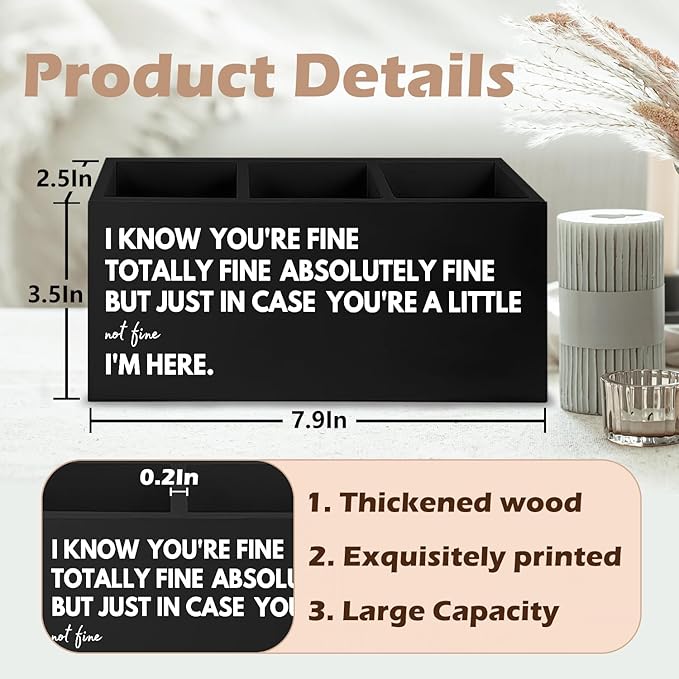 URLLUAE Thoughtful Uplifting Gifts Wooden Pen Pencil Holder for Office Desk Accessories, Thinking of You Get Well Soon Gifts for Women Men, Encouragement Makeup Brush Toothbrush Holder Organizer