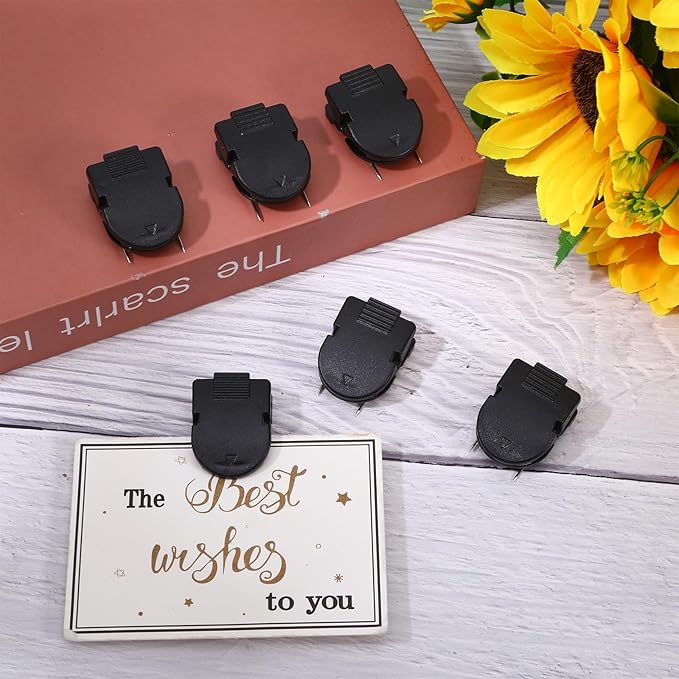 MveLwodx 25 Pcs Black Cubicle Clips for Fabric Walls, Cubicle Hooks Cubical Office Accessories for Works, Cork Board Fabric Clips for Hanging Desk Organization Picture Note Memo Office Photos Wall