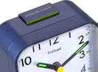 Tinload Small Battery Operated Analog Alarm Clock Silent Non Ticking, Ascending Beep Sounds, Snooze,Light Functions (Blue)