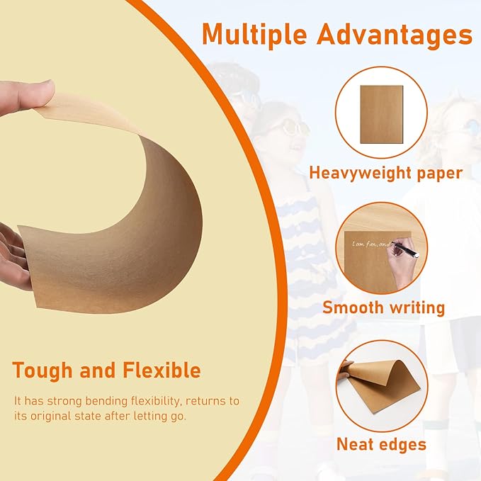 Guakicae 60 Sheets Brown Cardstock 4 x 6 Thick Paper, 300gsm/110lb Heavyweight Flat Card Stock Kraft Paper for Cards Making, Wedding Invitations, Thank You Cards, Birthday, Stationery