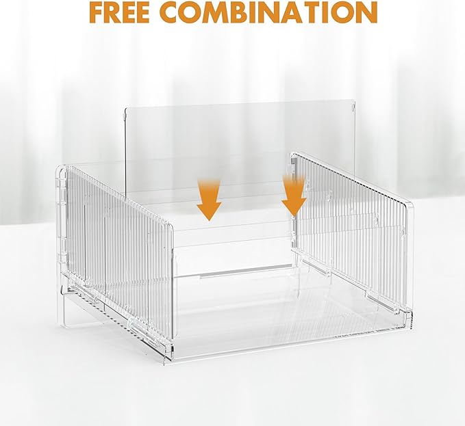 Cuukie File Sorter Organizer, 5 Sections Acrylic Letter Tray for Desk, Mail Organizer Letter Holder for Envelopes, Mail, Electronics 2Pack 2PCS