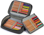 Number-one Large Capacity Pencil Case, 72 Slots Colored Pencil Pouch Bag Portable Pencil Holder Stationery Organizer with Compartments for Office and Travel, Black