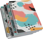 Yansanido Spiral Notebook, 4 Pcs A5 Thick Graffiti Design Hardcover 8mm Ruled 4 Color 80 Sheets -160 Pages Journals for Study and Notes (Colorful)