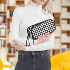 BOENLE Black White Checkered Pencil Case Box Boys Girls Large Pencil Pouch Zipper Compartments Big Capacity Stationery Pen Bag Organizer for Kids Teens Adults School