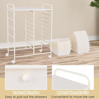 GOFLAME 15-Drawer Rolling Storage Cart, Craft Storage Cart with Removable Drawers & Lockable Wheels, Art Cart Supply Storage Organizer for Home Office Classroom, White