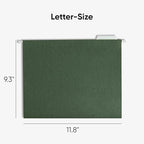 Smead Hanging File Folder, 1/5-Cut Adjustable Tab, Letter Size, Standard Green, Hanging Folders for Filing Cabinets, File Organizer Folder, 50 Count