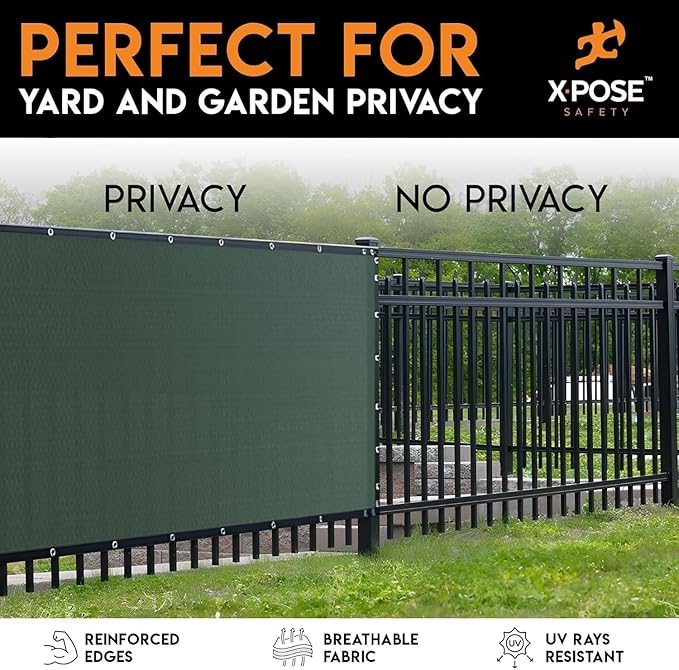 Xpose Safety Privacy Fence Screen 5’ x 50’ (36 Pack) – Bulk Half Pallet – Heavy Duty Green Mesh with 90% Visibility Block, UV Protection – for Garden, Yard, Nursery, Kennel, Dog Run, Greenhouse