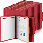 Skyygemm 36 Pcs Classification Folders Letter Size, 1 Divider Pressboard File Folder with Fasteners, Expanding File Organizer Bulk for School Teachers, Office Employee, Coworker, Staff (Red)