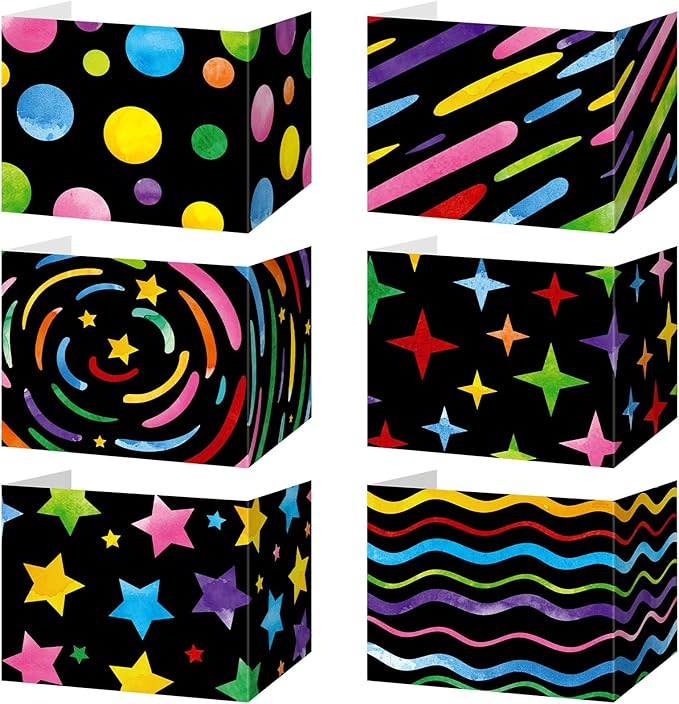 Affrolling 12 Pcs Inspirational Privacy Folders Bulk for Students Cardboard Privacy Boards Desk Divider Panel Waterproof Testing Divider for Classroom Back to School Study Supplies (Chalkboard)