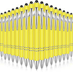 Zonon 38 Pieces Rubberized Ballpoint Pen with Stylus Tip Stylish Metal Pen Capacitive Styli with Soft Rubberized Grip, Black Ink for Most Devices(Yellow)
