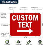Custom Arrow,Custom Directional Sign, Right Arrow, 18x24 Inches, 55 mil thick HDPE (high density polyethylene) Made in USA by My Sign Center