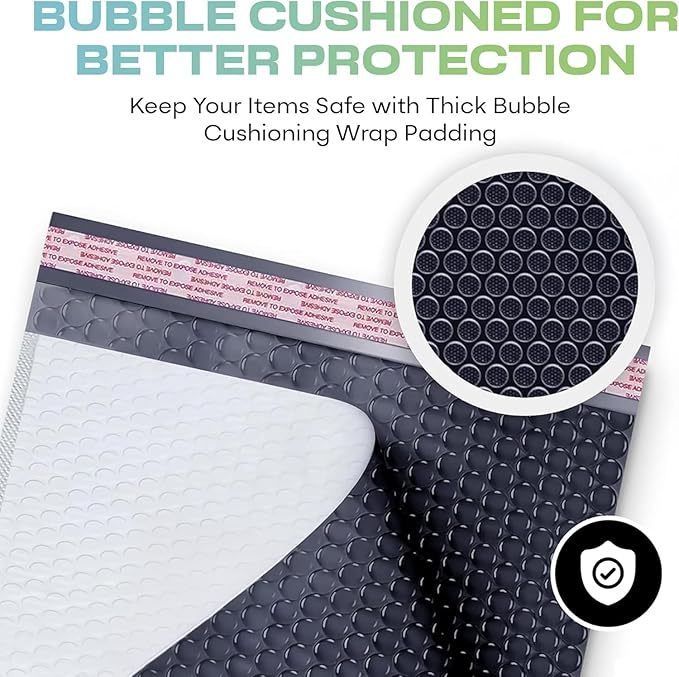 White 10x13 Inch Poly Bubble Mailers |Self Seal Padded Envelopes for Thick books | Air Cushioned Bubble Mailer | Usable Size 9.5x13 Inch | Waterproof Lightweight Mailing Shipping Bags | 100 Pack Bulk