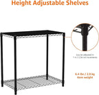 Amazon Basics 2-Shelf Stackable Storage, 13.3" D x 23.2" W x 22.2" H, Black