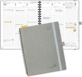 POPRUN Planner 2025-2026 (Large - 8.5'' x 10.5'') Academic Weekly Calendar (July 2025 - June 2026) with Hourly Time Slots, Monthly Tabs, 100GSM Thick Papers, Spiral Leather Cover - Grey