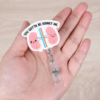 You Gotta Be Kidney Me Funny Nurse Badge Reel, Cute Anatomical Kidney Retractable ID Card Badge Holder, Name Tag Badge Buddy for RN LPN CNA Nurse Nursing Student Dialysis Tech Urologist Nephrologist