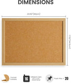 Fluxynara Foldable Cork Board Alternative, Felt Bulletin Board 24" x 18" Mustard Yellow Frame with 16 Adhesive Tabs, Pin Board for Home Office, Classroom, Entryway, Kitchen Wall Decor—Sunset Yellow