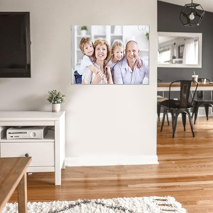 PecMuikee Acrylic Sign Holder 8.5x11 Horizontal, Wall Mount Acrylic Sign Holder and Plastic Paper Display Ad Frame bonus with 3M Tape and Mounting Screws for Restaurants, Office, Store, 12 Pcs