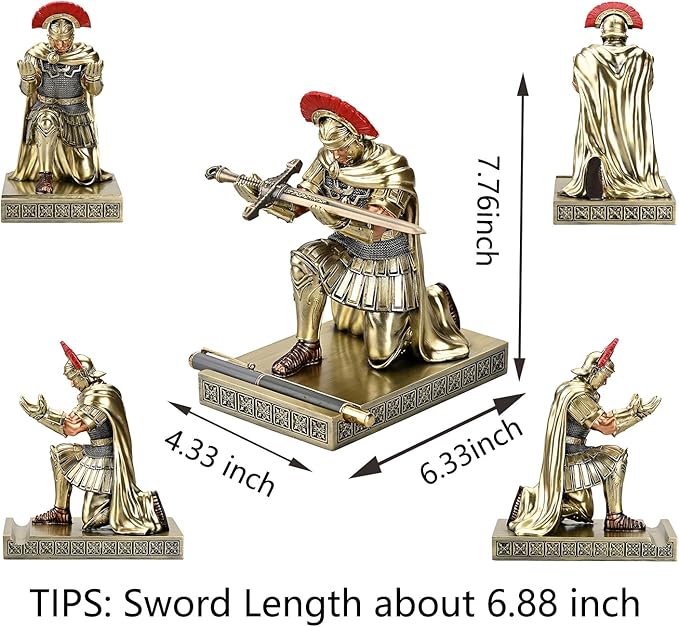 HDMbigmi Centurion Cloak Warrior Knight Pen Holder Mobile Phone Stand Desk Organizers and Accessories as Gift for Office and Home (Bronze)
