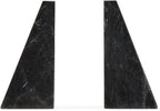 Fox Run Triangular 100% Natural Polished Black Marble Bookends 4 x 3 x 6 inches
