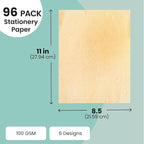 Vintage Paper - 8.5 x 11 in, Stained Antique Double-Sided, 96 Sheets - Letter & Resume Paper for Printer & Typewriter - Rustic Decorative Printer & Scrapbook Sheets