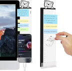 Office Desk Accessories 2pcs Monitor Memo Board Computer Message Board - Computer Side Panel Memo Creative Monitor Side Panel with Phone Holder Suitable for Office Home Desktop (with Grease Pencil)