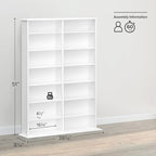 Prepac 2 Column Display Cabinet, White and Tall Storage Cabinet with 14 Adjustable Shelves for DVD Storage, 8.75" D x 38.75" W x 51" H, WMA-0640