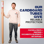 Paclord 3" x 72" Heavy-Duty Reinforced Cardboard Mailing Tube, Pack of 2 Tubes with 4 Caps – Secure USPS Approved – Great for Shipping and Storing of Prints, Artwork, Posters or Documents