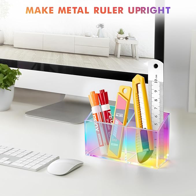BEYGORM Magnetic Dry Erase Marker Holder for Whiteboard,Non-slip Acrylic Magnet Pen Holder for Fridge Refrigerator,Locker Organizer for Work,Locker Accessories,Pencil Cup for Desk(Colorful)