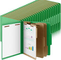 Skyygemm 48 Pcs Classification Folders Letter Size, 3 Divider Pressboard File Folder with Fasteners, Expanding File Organizer Bulk for School Teachers, Office Employee, Coworker, Staff (Green)