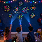 LovesTown 24PCS Space Themed Party Favors, LED Finger Lights for Kids Glow in The Dark Party Supplies for Birthday Goodie Bags Fillers Classroom Prizes
