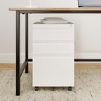 Fesbos 3 Drawer Vertical File Cabinet, Mobile Filling Cabinet with Lock for Legal/Letter Size, Pre-Built Office Storage File Cabinet with Wheels Under Desk - Fully Assembled