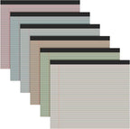 Lincia 6 Pcs 11" x 9.5" Legal Pads College Ruled Notepad Landscape Notebook Horizontal Lined Notebook 80 Gsm Assorted Colors Paper Pastel Writing Pads for School Office, 40 Sheet (Sweet Color)