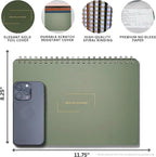 Merely Home | Meeting Notebook for Work | 8.25" x 11.75" | Project Planner | Simple Design | Multiple Layouts | Office and Business Planner (Evergreen, Meeting Planner - Landscape)
