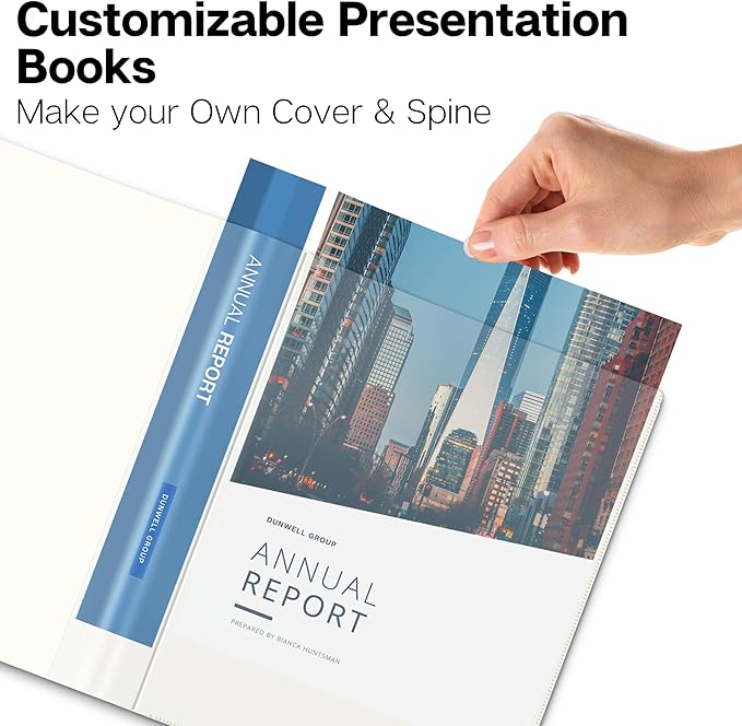 Dunwell Presentation Binder 60-Pocket, Displays 120 Pages, 8.5x11 Portfolio Binder with Plastic Sleeves, Storage and Organizer for Documents, Photos, Kids Artwork, Projects, Recipes (Ivory)