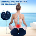 DailyCuddles Seat Cushion, Chair Cushions for Office Chairs/Desk Seats/Wheelchair - Hip&Sciatica&Tailbone Pain Relief Memory Foam Office Chair Cushion for Long Sitting Office Workers, Blue