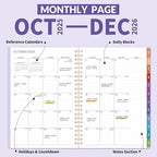 GNL 2026 Planner, Weekly ＆ Monthly Planner 2026, JAN. 2026 – DEC. 2026, 6.4" x 8.3" Monthly Agenda Planner with Tabs, Waterproof Flexible Cover, Spiral Binding, Double-sided Pocket, Bookmark, Purple
