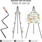 VAIIGO 63" Easel Stand for Wedding Sign Poster Display Easel Floor Adjustable Metal Black Art Easel Instant Folding Tripod Easel for Painting Canvas Wedding Welcome Sign Stand, 1Pack