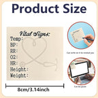 4 Pack Nurse Sticky Notes for Vital Signs – Daily Monitoring Notepad, Patient Health Checklist Pad, Pocket Size, Hr Bp Oxygen Recording for Nurse Practitioner Week Gifts