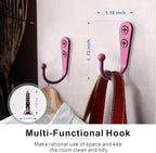 ZAYBOD 15-Pack Coat Hooks with 30 Screws | Heavy Duty Wall Mounted for Robe, Backpack & Keys | Entryway, Bathroom, Bedroom Hanging Hardware (Pastel Pink)