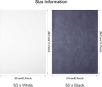 105 Pcs Carbon Transfer Paper 11.7 x 8.3 Inch Tracing Carbon Graphite Copy Paper with Embossing Stylus Tracing Stylus Dotting Tools for Cloth Wood (Black, White)