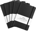 Huhuhero Lined Journal Notebook, 5 Pack Black Hardcover Notebooks for Work Women Men, 120Gsm Thick Paper Leather Journals for Writing Note Taking Business, Journaling School Supplies 5"×8.25"