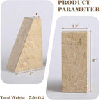 Karibiber Marble Bookend for Heavy Books, Decorative Bookends for Shelves, Durable and Heavy-Duty Book End for Hardback Book & CDS, Unique Book Stopper & Holder, Pearlly Yellow, Set of 2