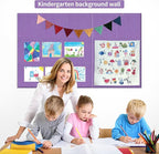 Large Cork Bulletin Board Alternative for Office60 x 35" - 15 Pack Felt Bulletin Boards Dart Wall Protectors 70 Pcs Safe RemovableAdhesive Tabs Pcs for Office Wall, School, Home Decor, Purple